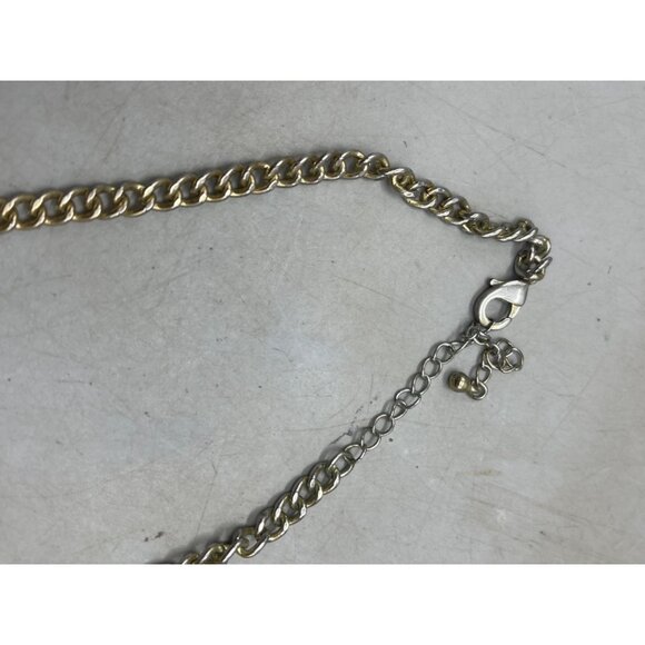 Costume jewelry necklace floral chain foe pearl ivory gold color clasp 19" READ - Picture 8 of 9
